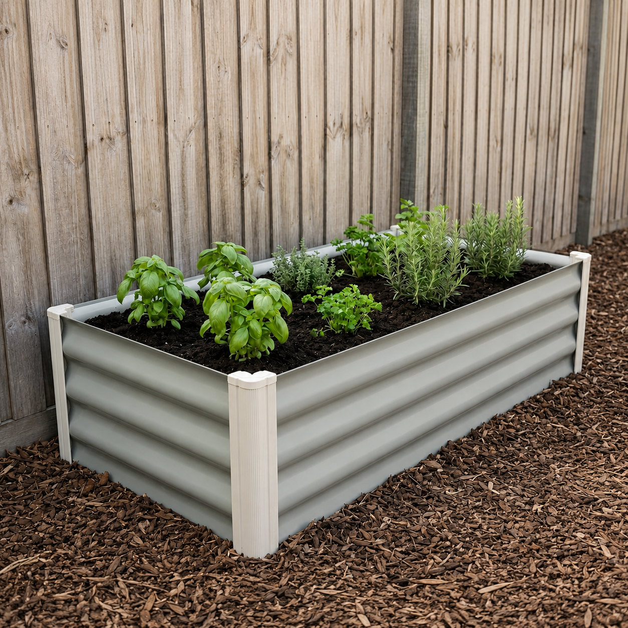 Small Slimline Raised Garden Bed 120 x 60 x 31cm Pale Eucalypt