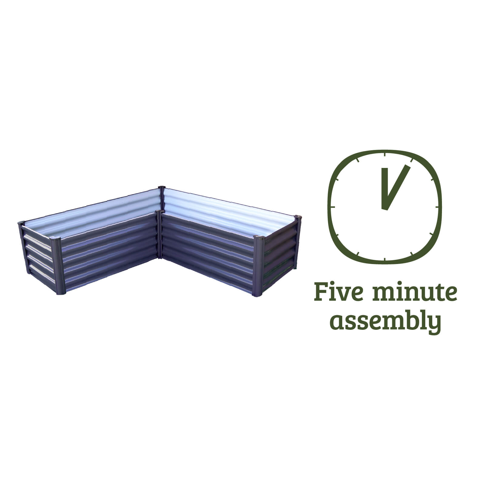 L-Shape Raised Garden Bed 150 x 150 x 41cm
