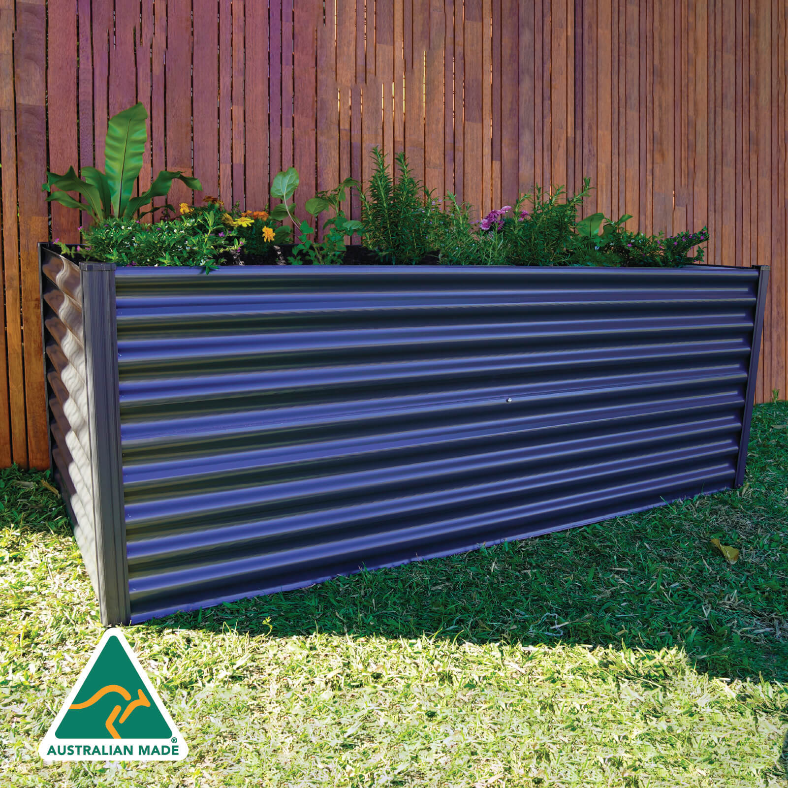 Extra High Rectangle Raised Garden Bed 200 x 100 x 73cm