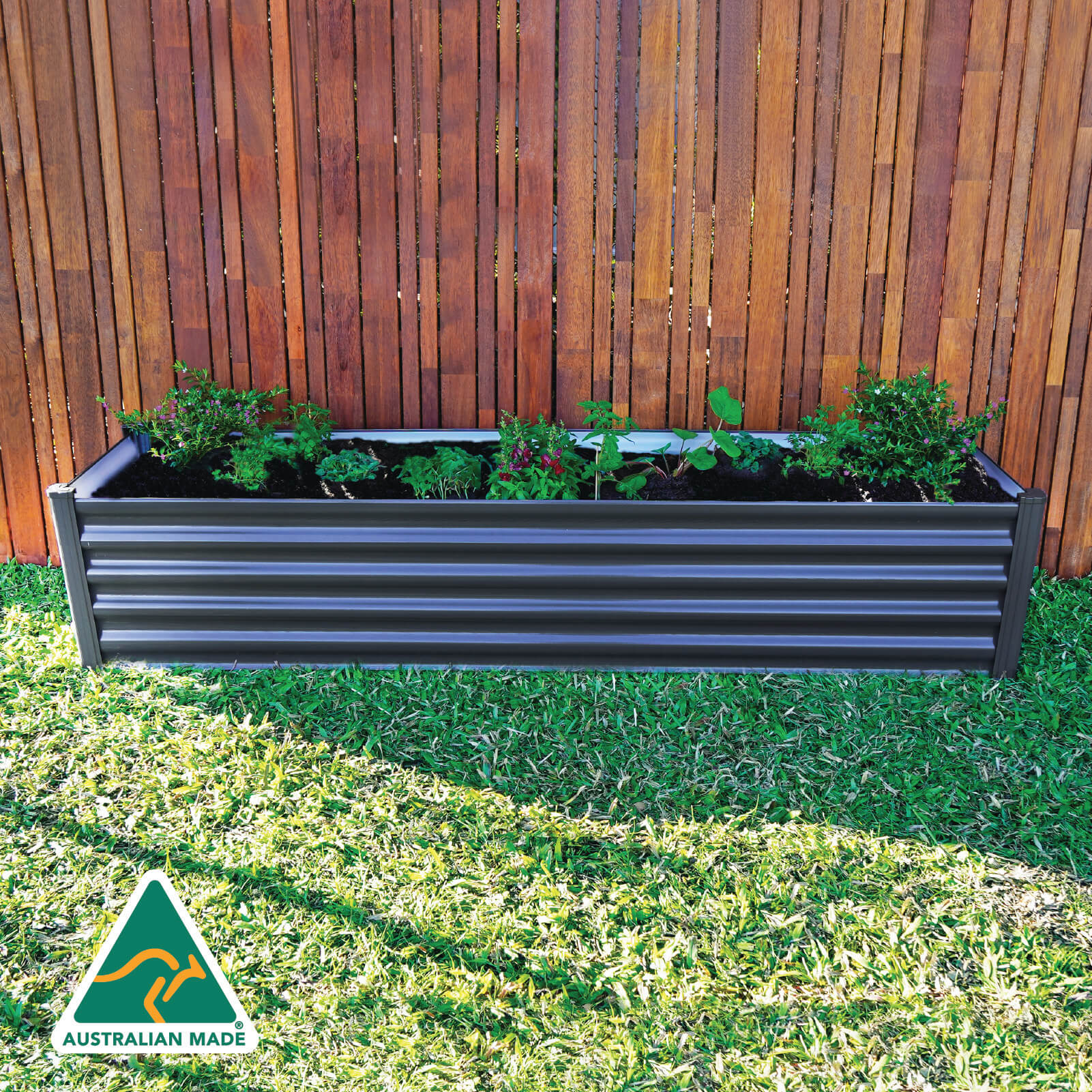 Narrow Rectangle Raised Garden Bed 200 x 50 x 41cm