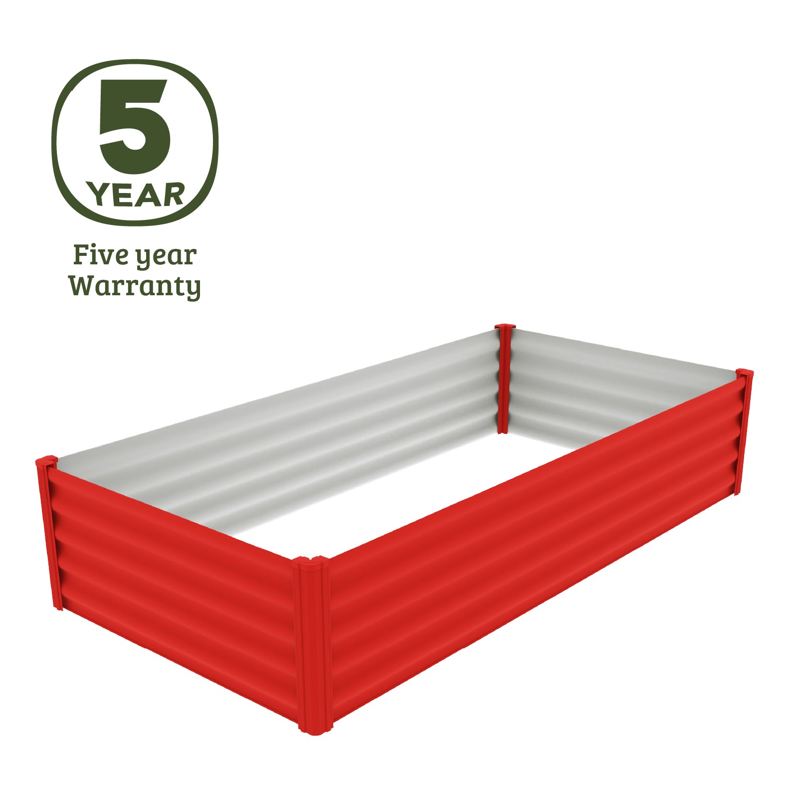 CLEARANCE - Red Rectangle Raised Garden Bed 200 x 100 x 41cm