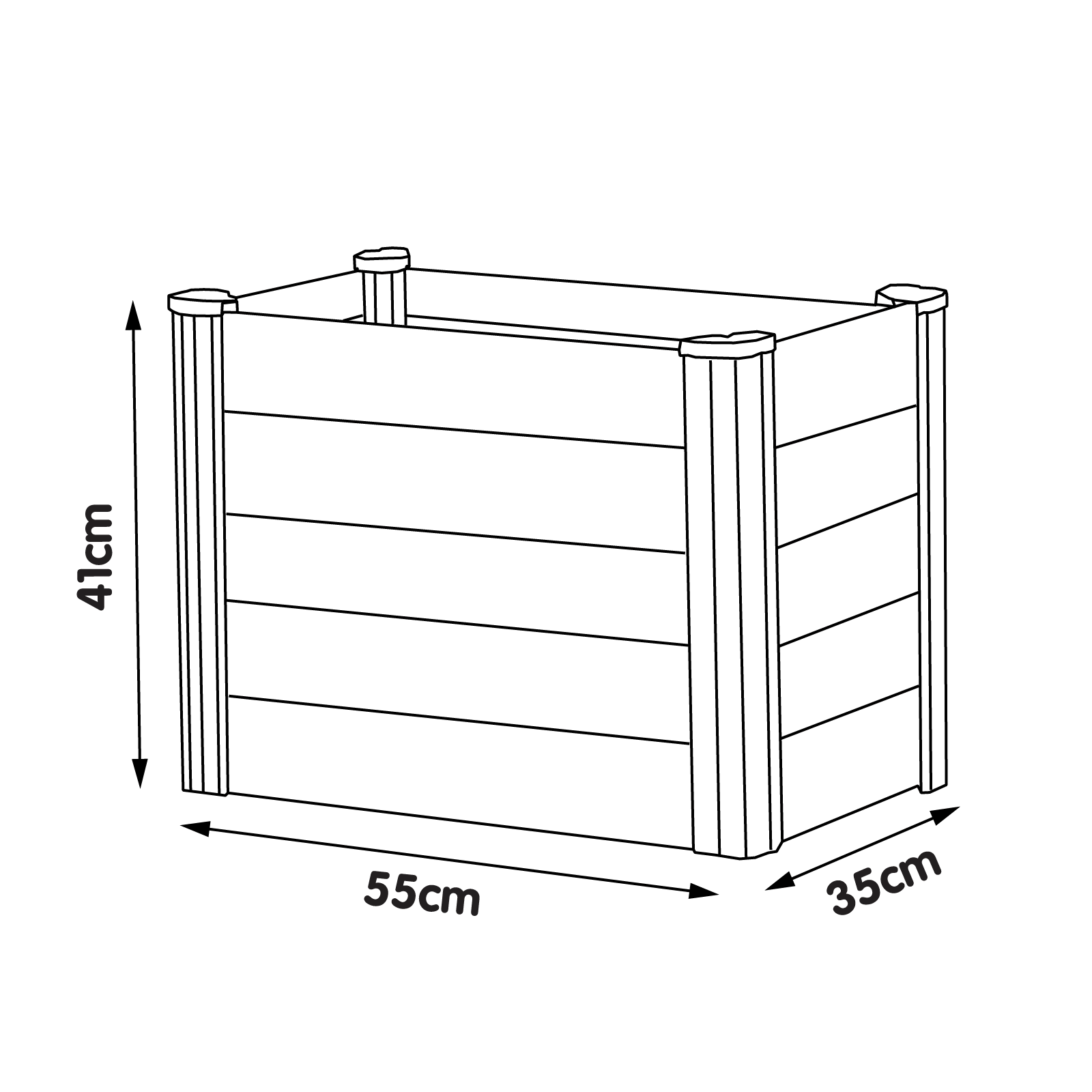 Children's Raised Garden Bed 55 x 35 x 41cm