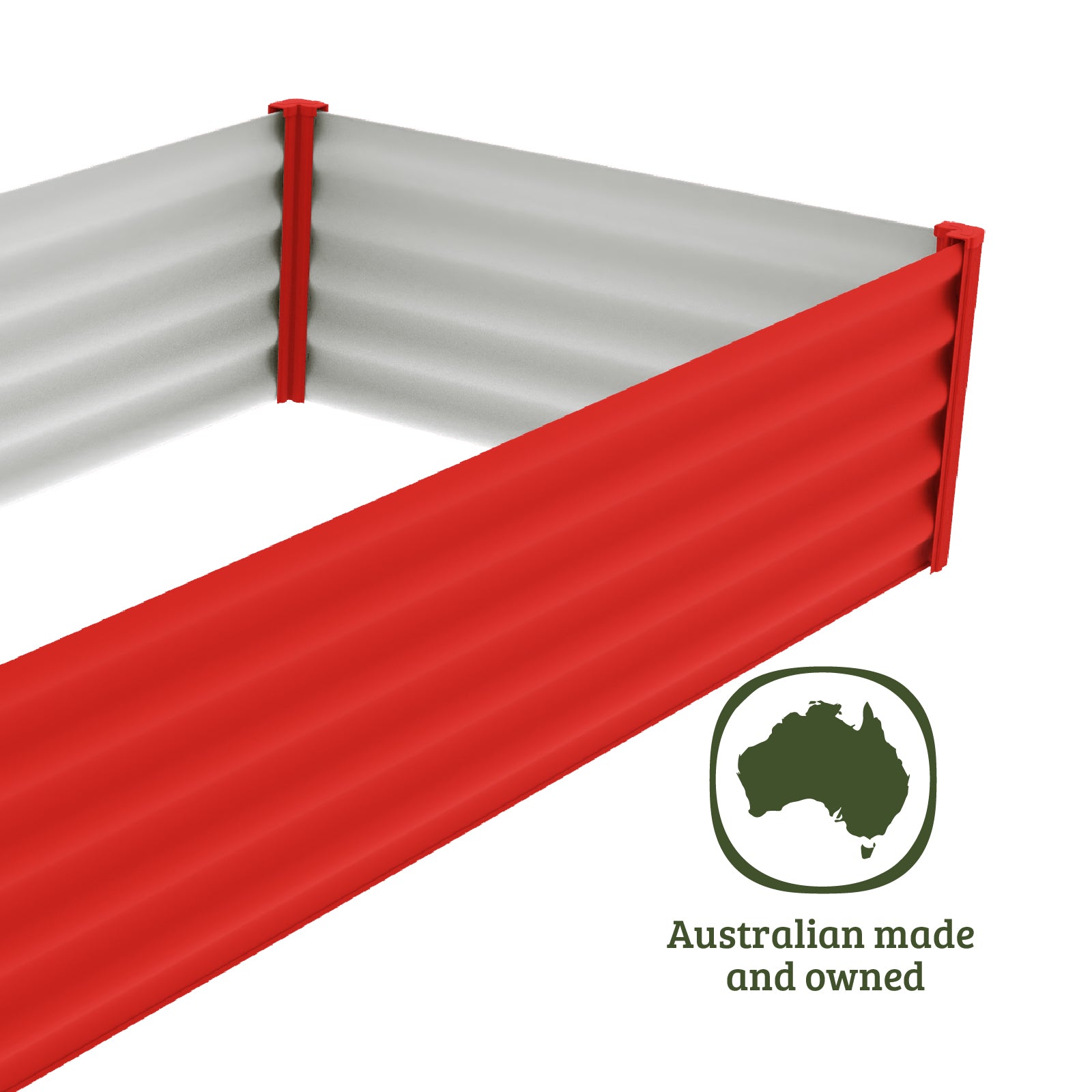 CLEARANCE - Red Rectangle Raised Garden Bed 200 x 100 x 41cm