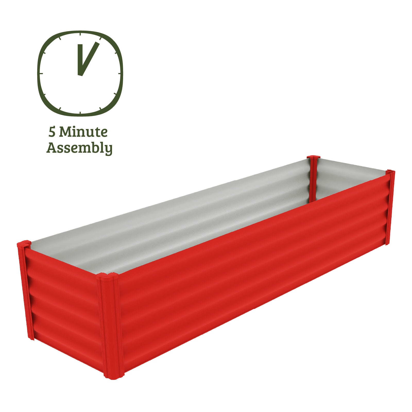 CLEARANCE - Red Narrow Rectangle Raised Garden Bed 200 x 50