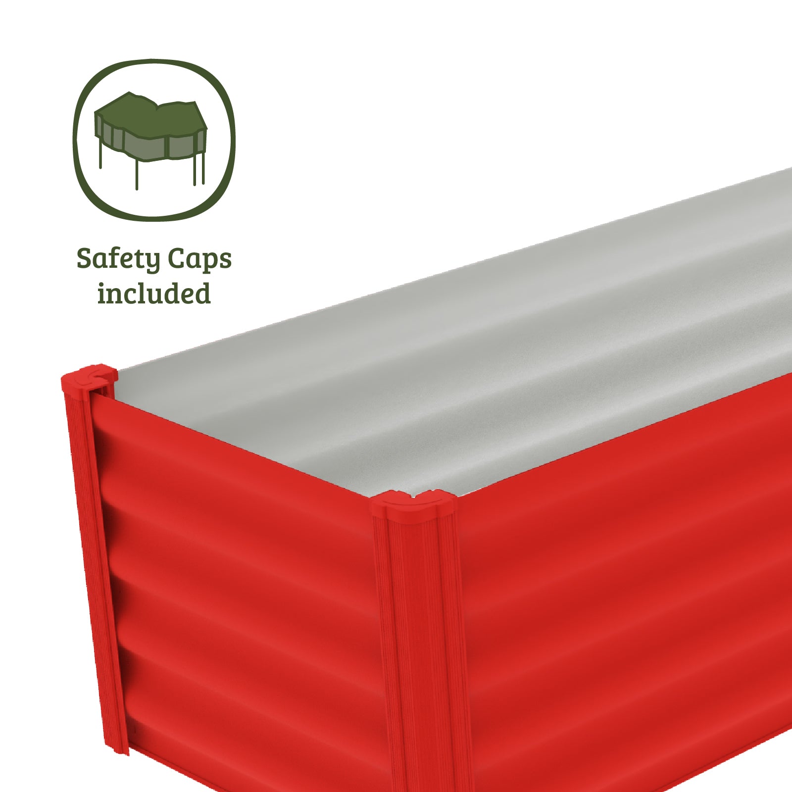 CLEARANCE - Red Narrow Rectangle Raised Garden Bed 200 x 50