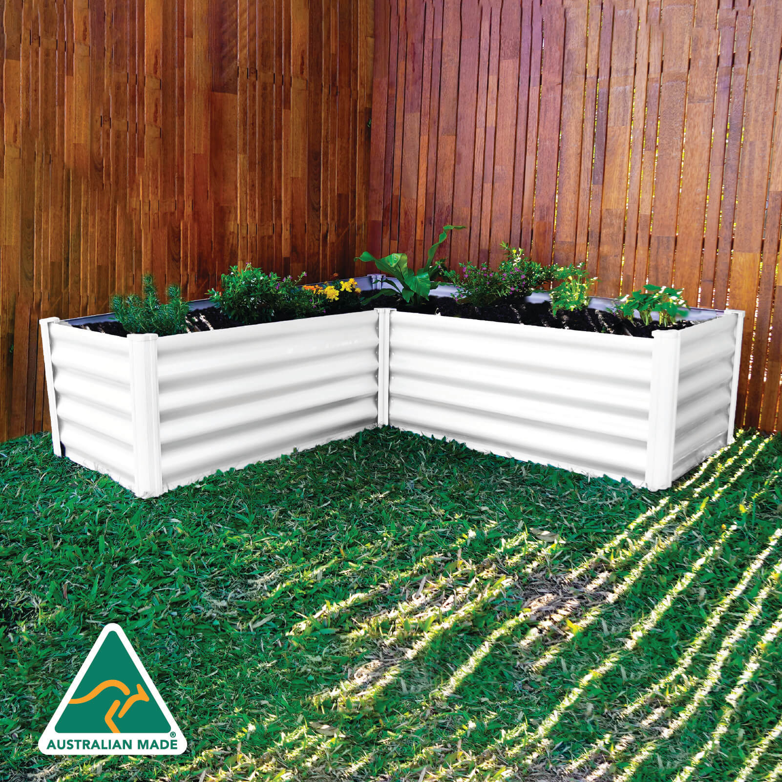 L-Shape Raised Garden Bed 150 x 150 x 41cm