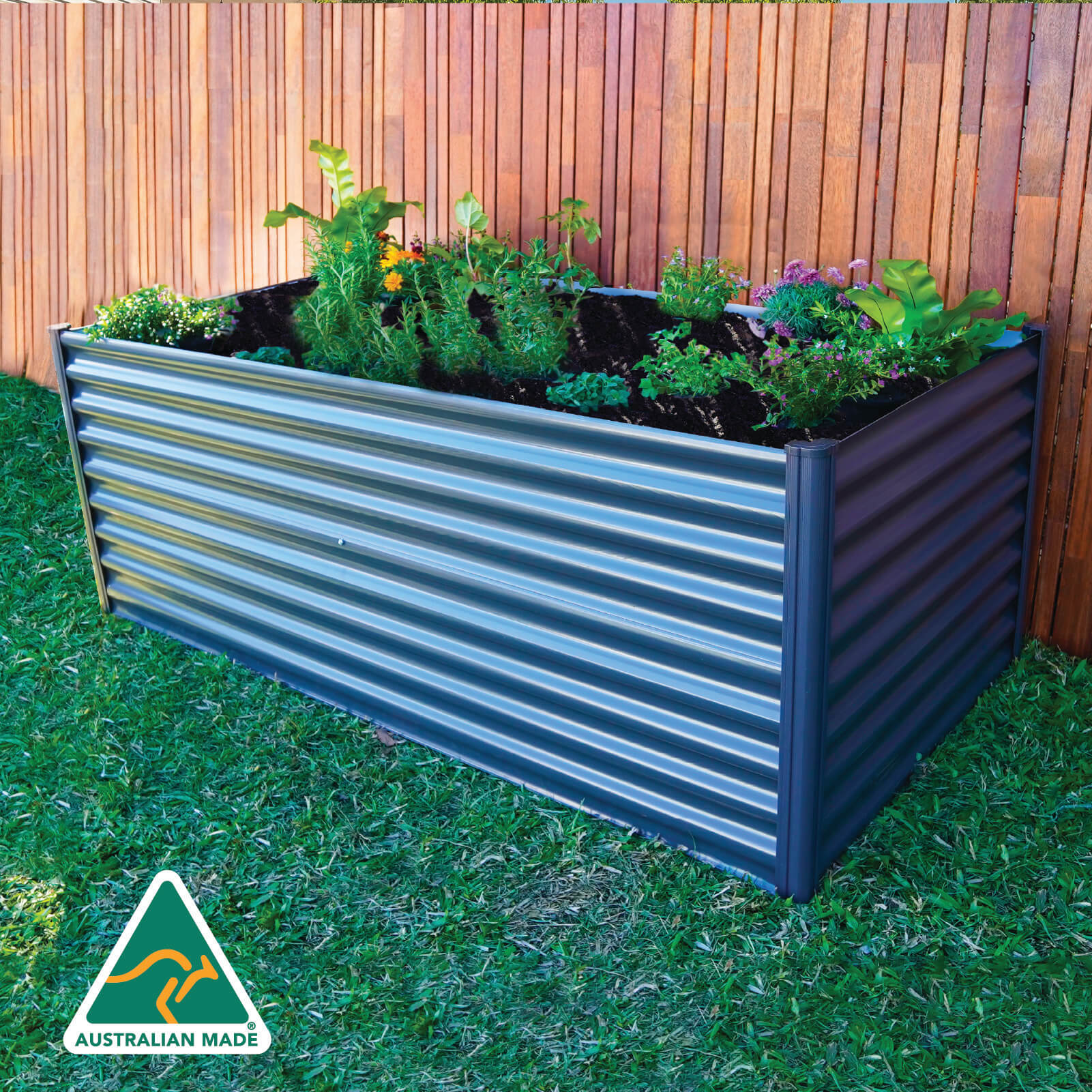 Extra High Rectangle Raised Garden Bed 200 x 100 x 73cm