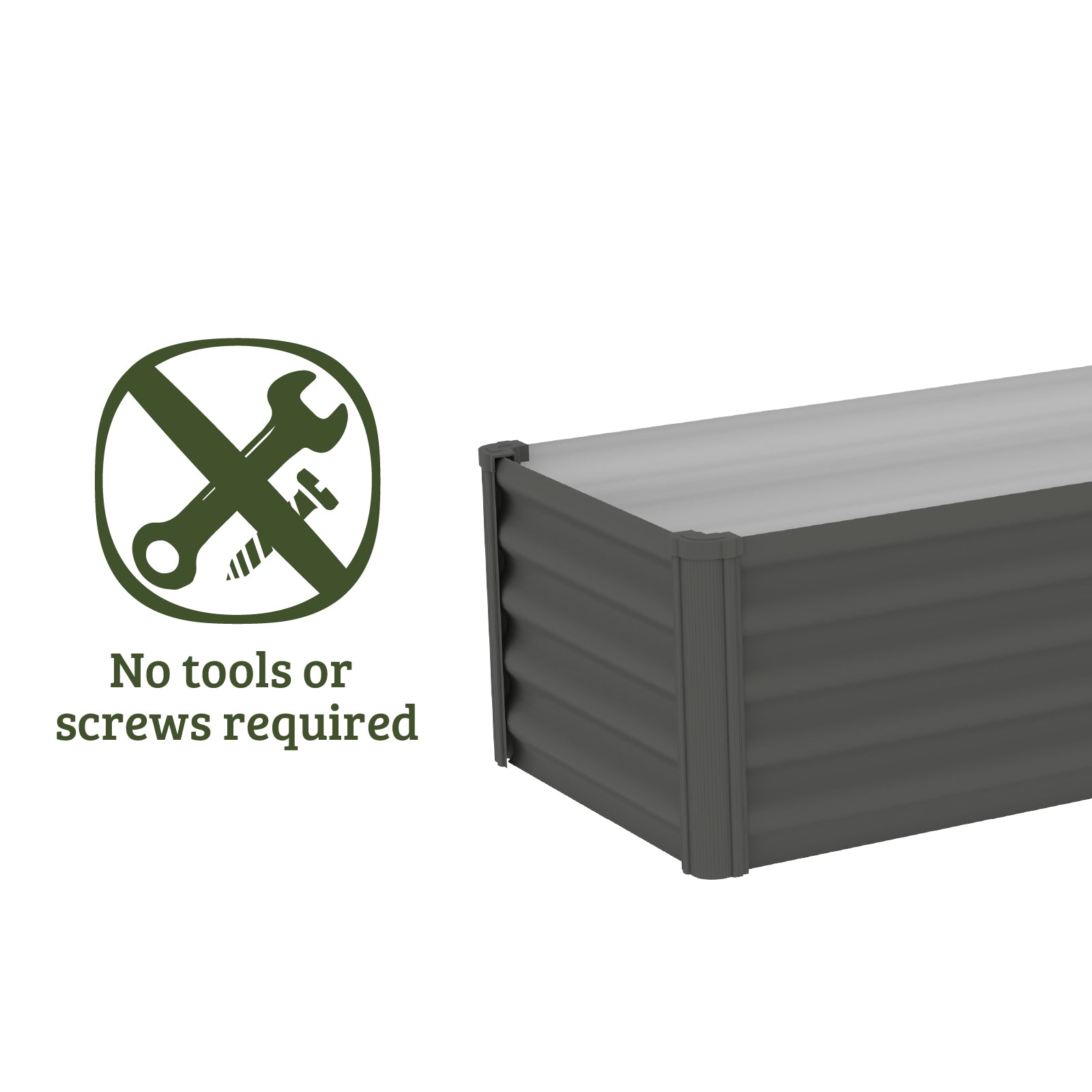 Narrow Rectangle Raised Garden Bed 200 x 50 x 41cm