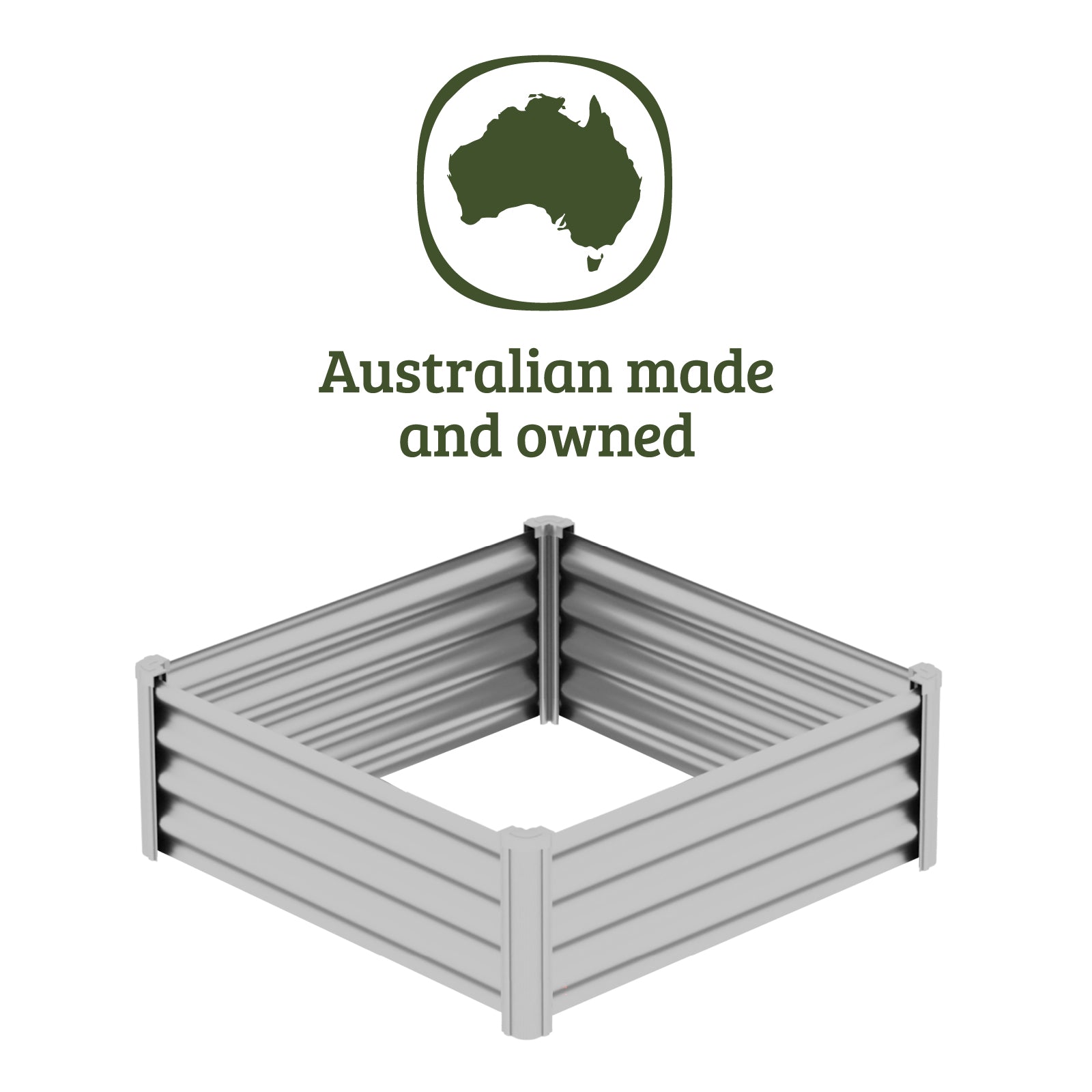 Square Raised Garden Bed 100 x 100 x 30cm Zincalume