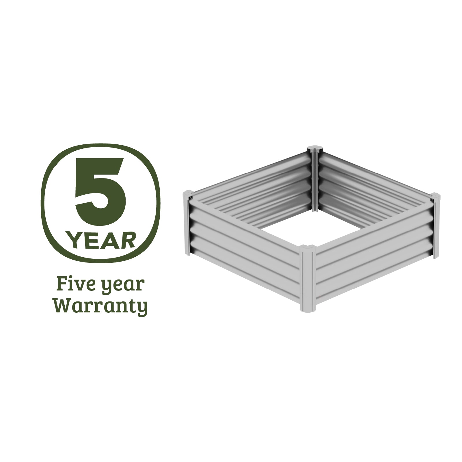 Square Raised Garden Bed 100 x 100 x 30cm Zincalume