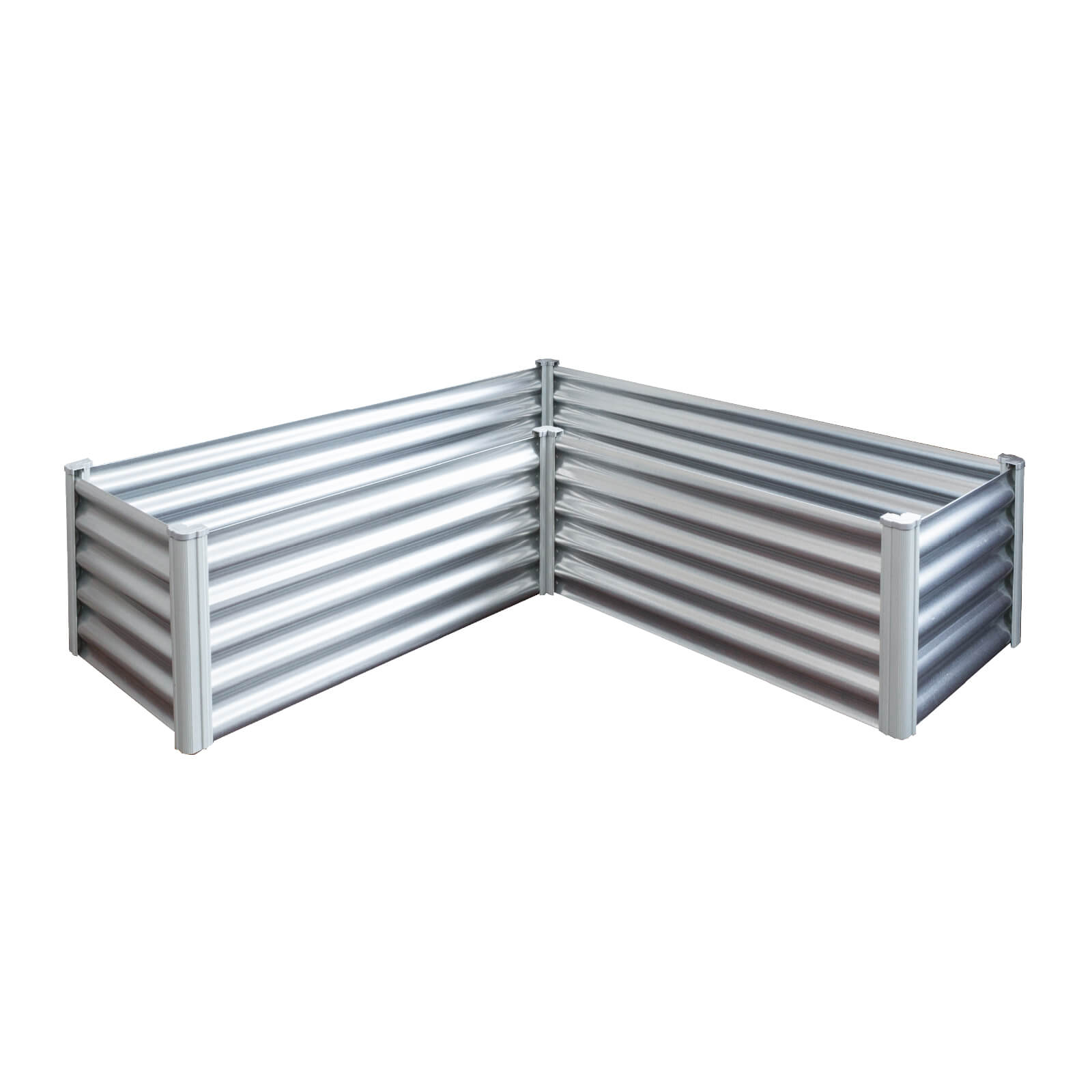 L-Shape Raised Garden Bed 150 x 150 x 41cm Zincalume