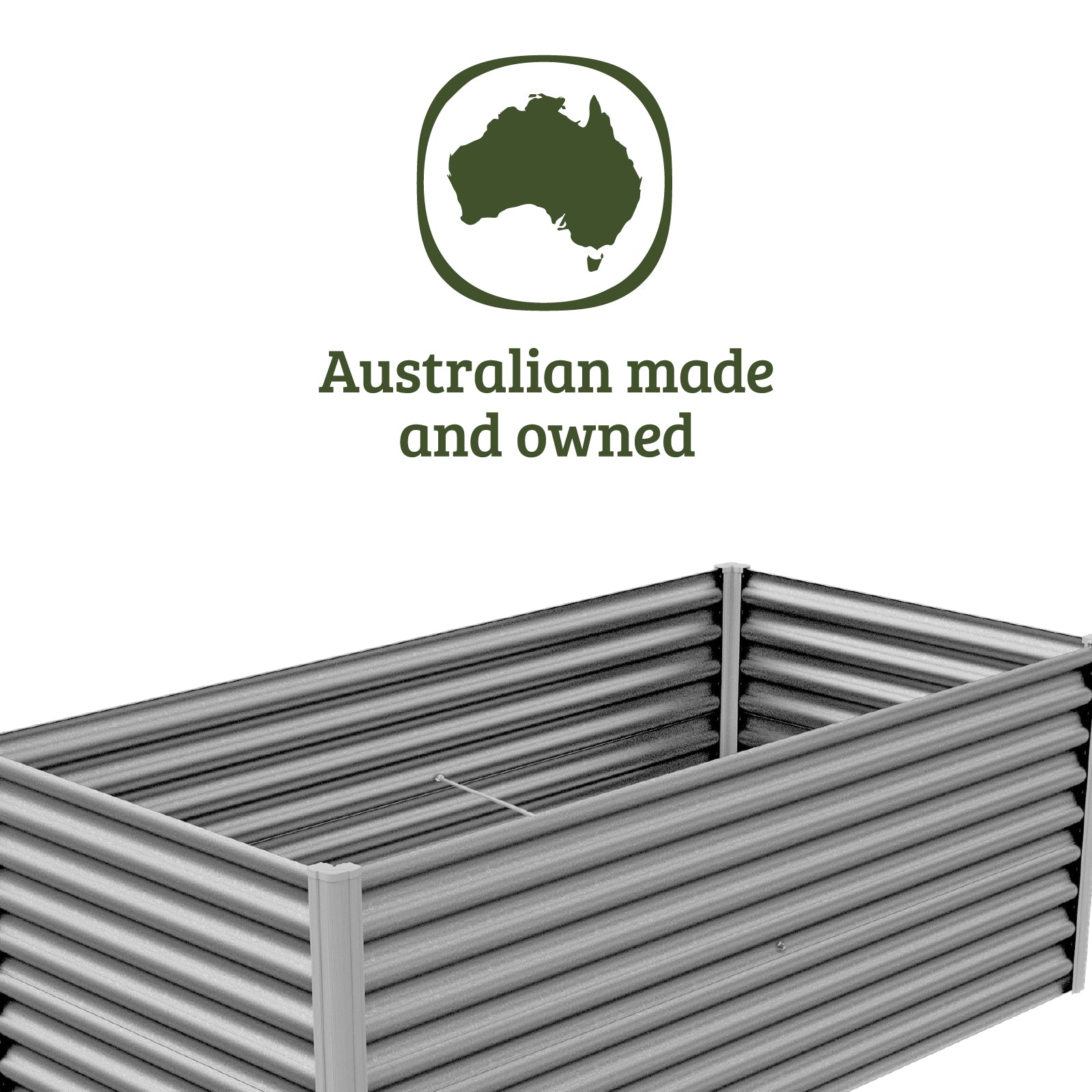 Extra High Rectangle Raised Garden Bed 200 x 100 x 73cm Zincalume