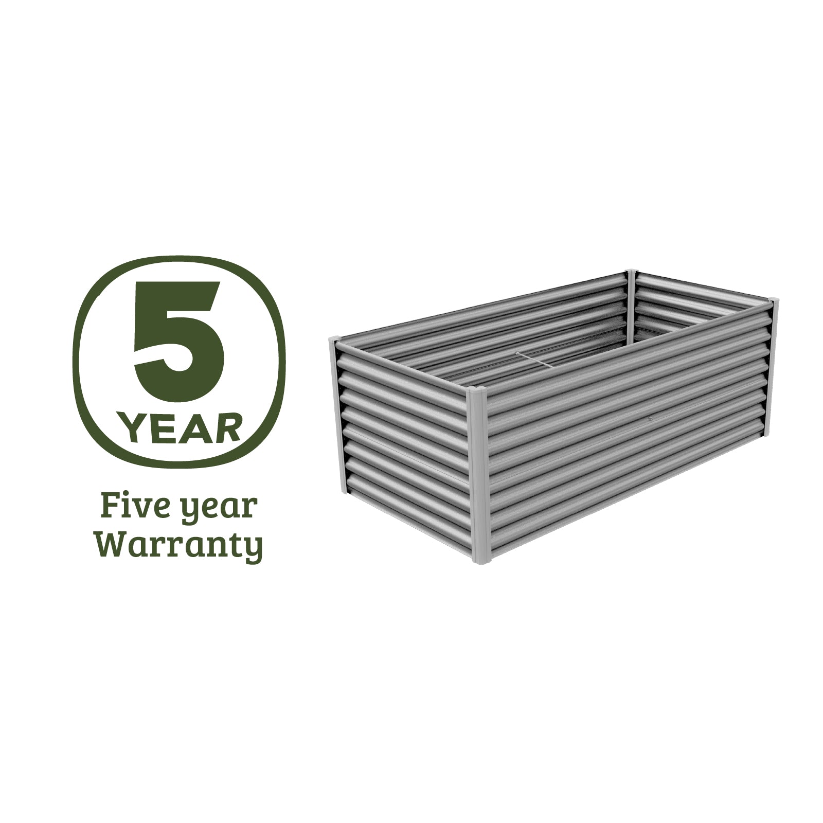 Extra High Rectangle Raised Garden Bed 200 x 100 x 73cm Zincalume