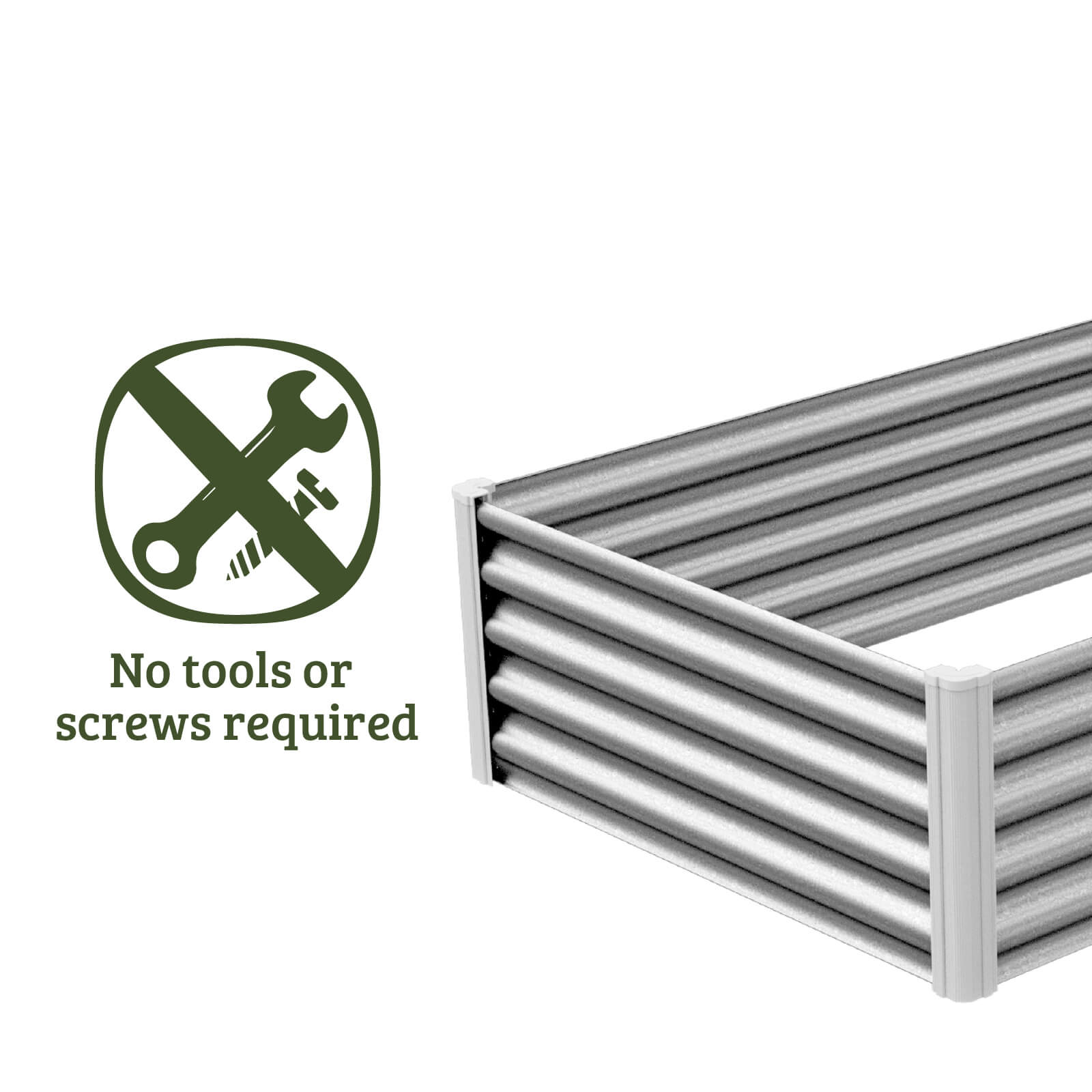 Rectangle Raised Garden Bed 200 x 100 x 41cm Zincalume