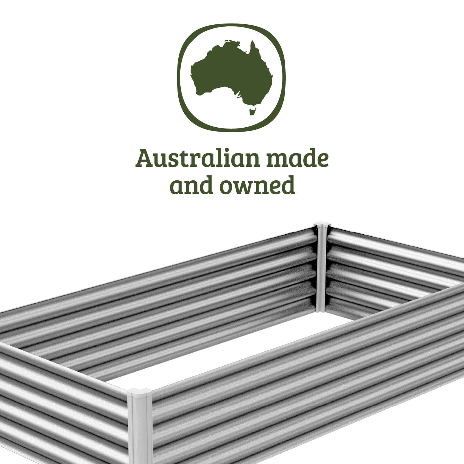 Rectangle Raised Garden Bed 200 x 100 x 41cm Zincalume