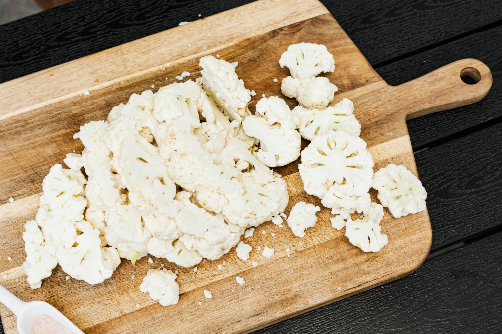 cauliflower on chopping board