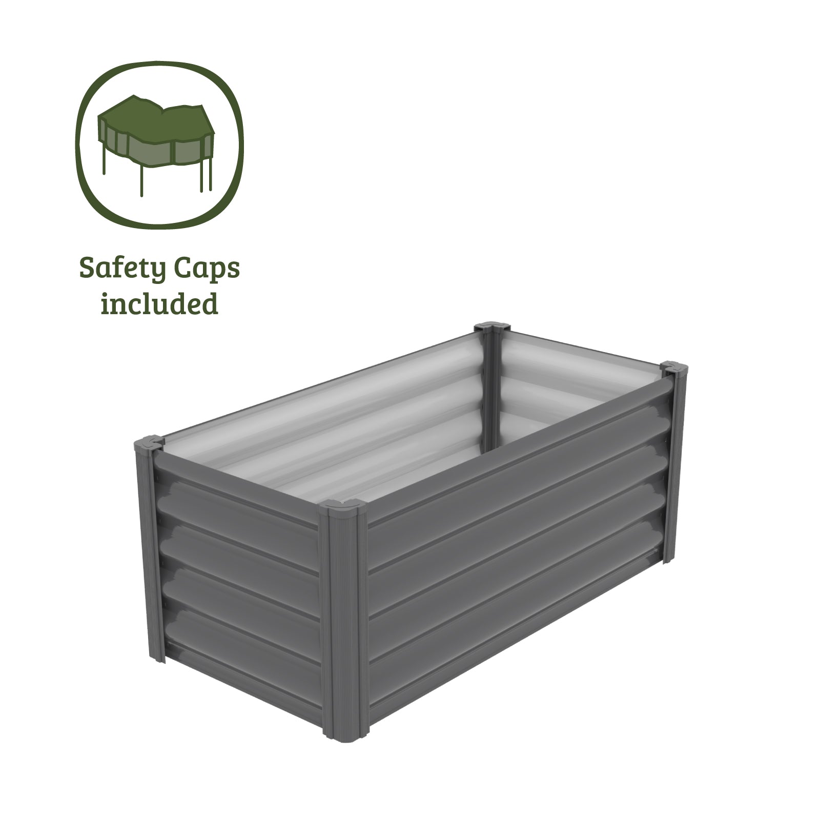 Narrow Rectangle Raised Garden Bed 100 x 50 x 41cm