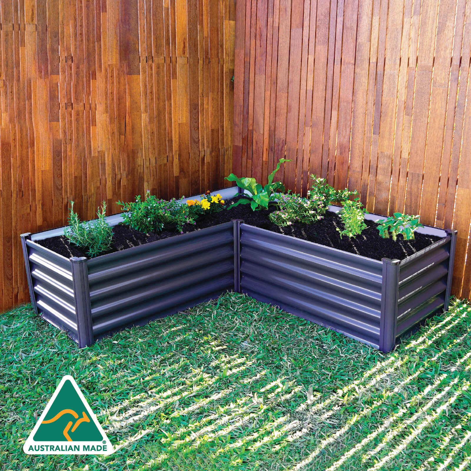 L-Shape Raised Garden Bed 150 x 150 x 41cm