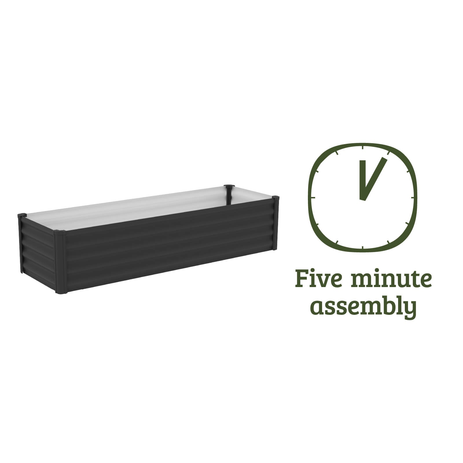 Narrow Rectangle Raised Garden Bed 200 x 50 x 41cm