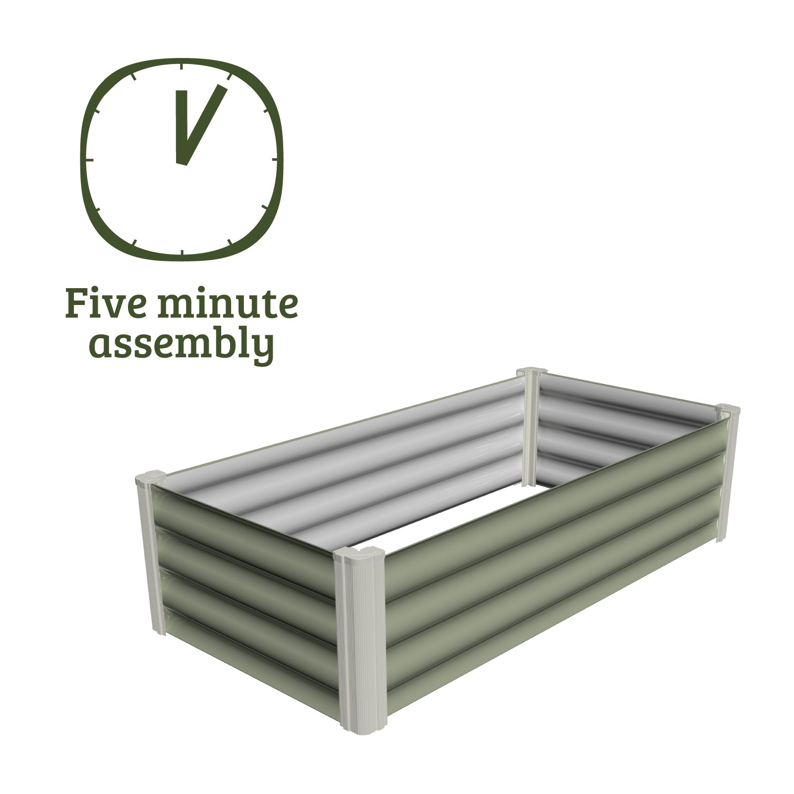 Small Slimline Raised Garden Bed 120 x 60 x 31cm Pale Eucalypt