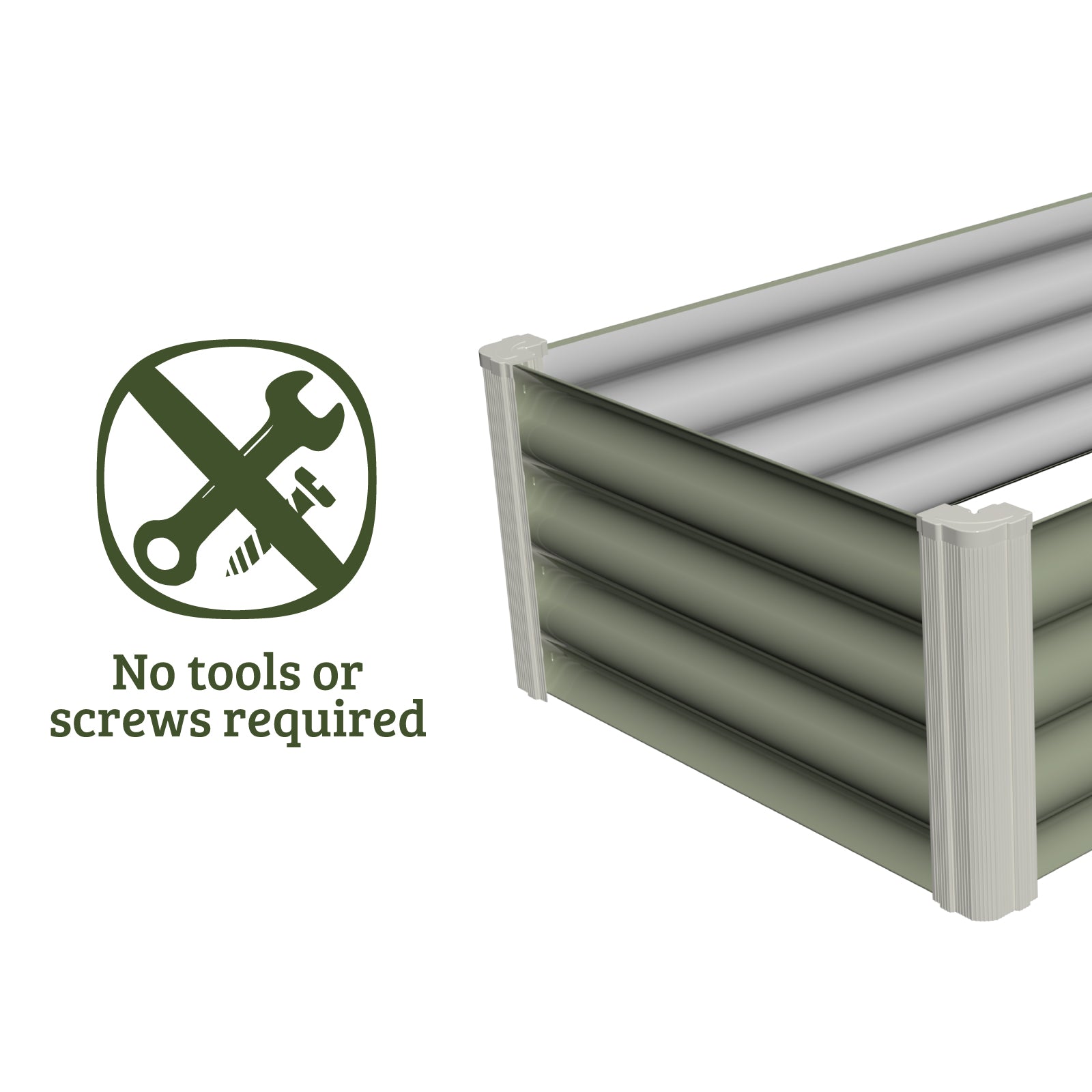 Small Slimline Raised Garden Bed 120 x 60 x 31cm Pale Eucalypt