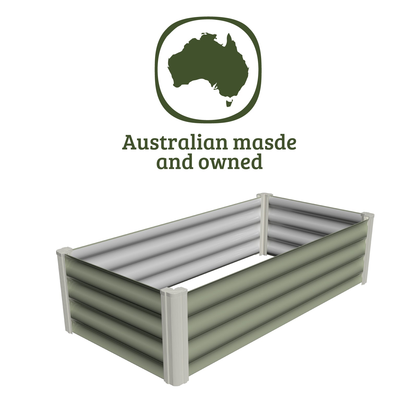 Small Slimline Raised Garden Bed 120 x 60 x 31cm Pale Eucalypt