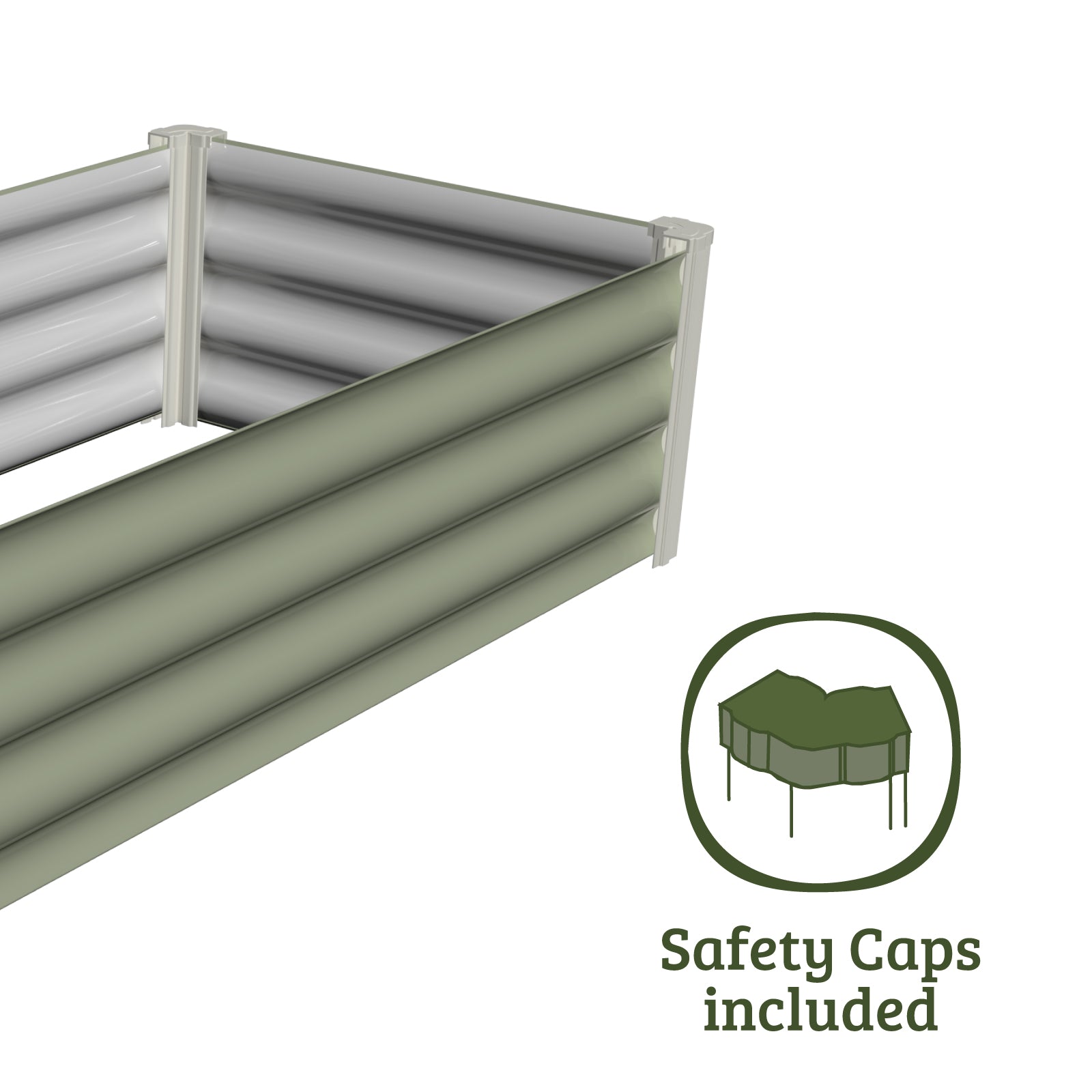 Small Slimline Raised Garden Bed 120 x 60 x 31cm Pale Eucalypt