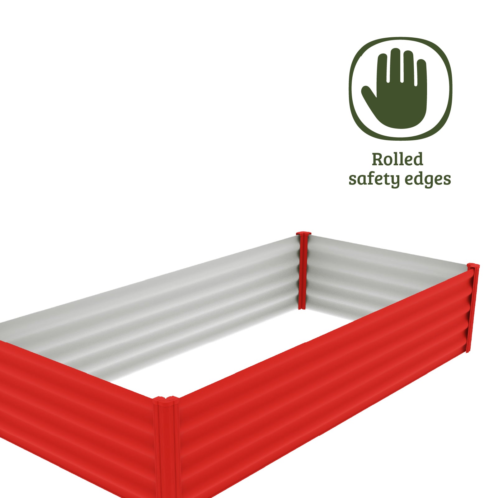 CLEARANCE - Red Rectangle Raised Garden Bed 200 x 100 x 41cm