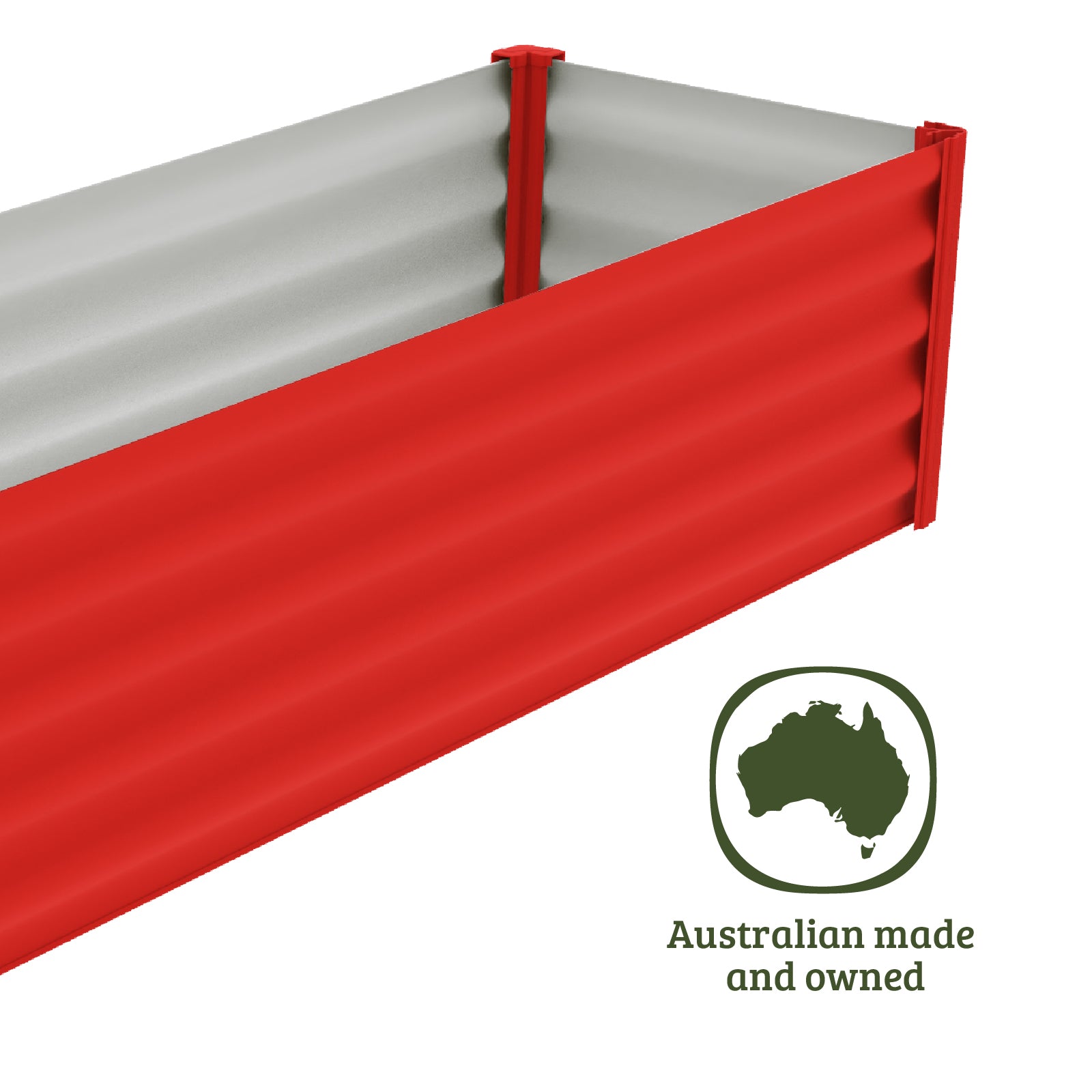 CLEARANCE - Red Narrow Rectangle Raised Garden Bed 200 x 50