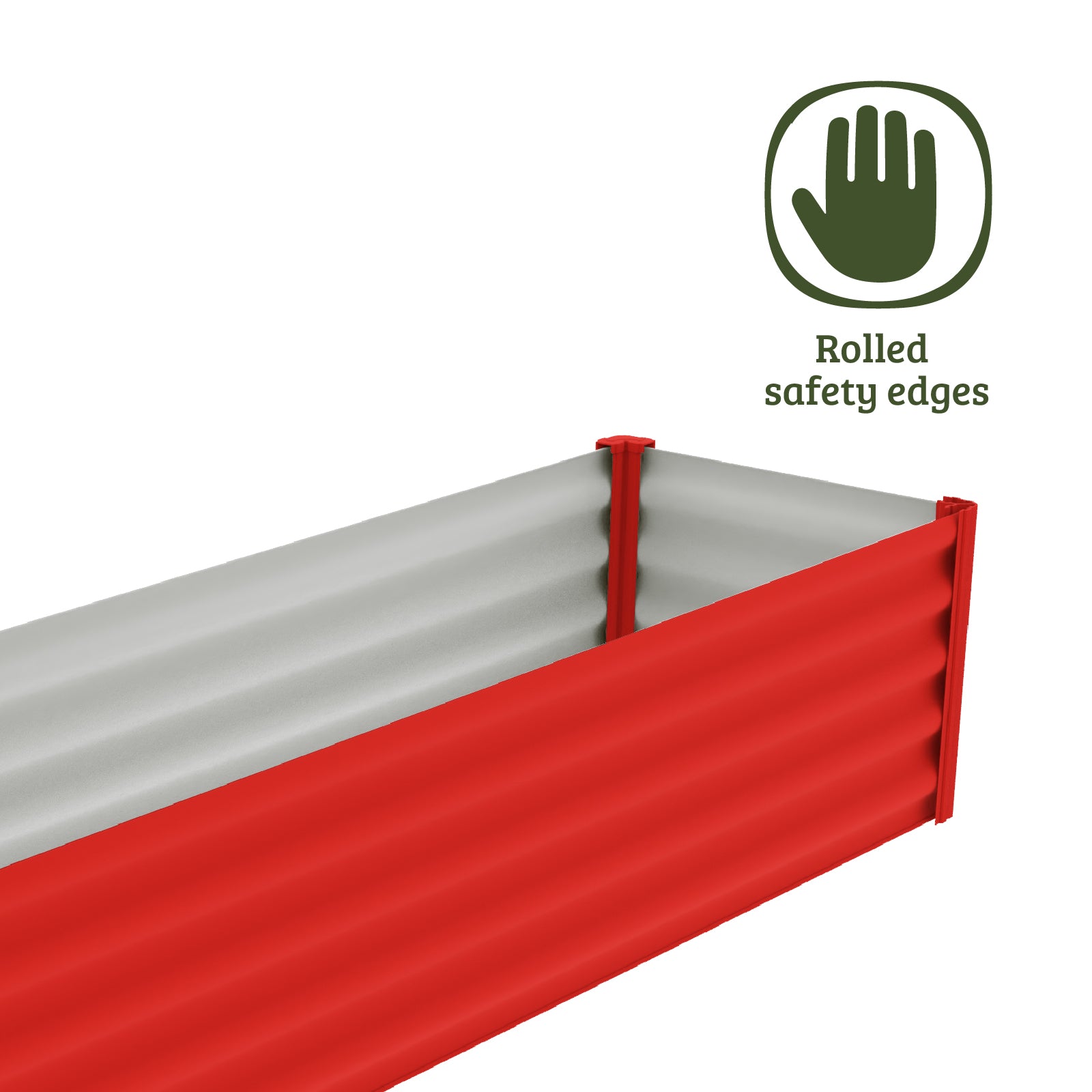 CLEARANCE - Red Narrow Rectangle Raised Garden Bed 200 x 50