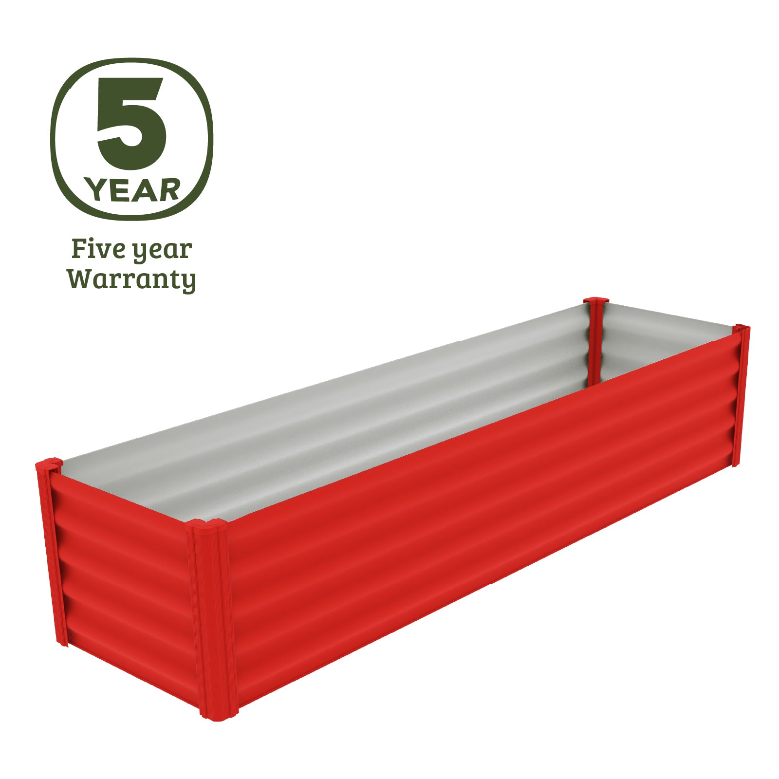 CLEARANCE - Red Narrow Rectangle Raised Garden Bed 200 x 50
