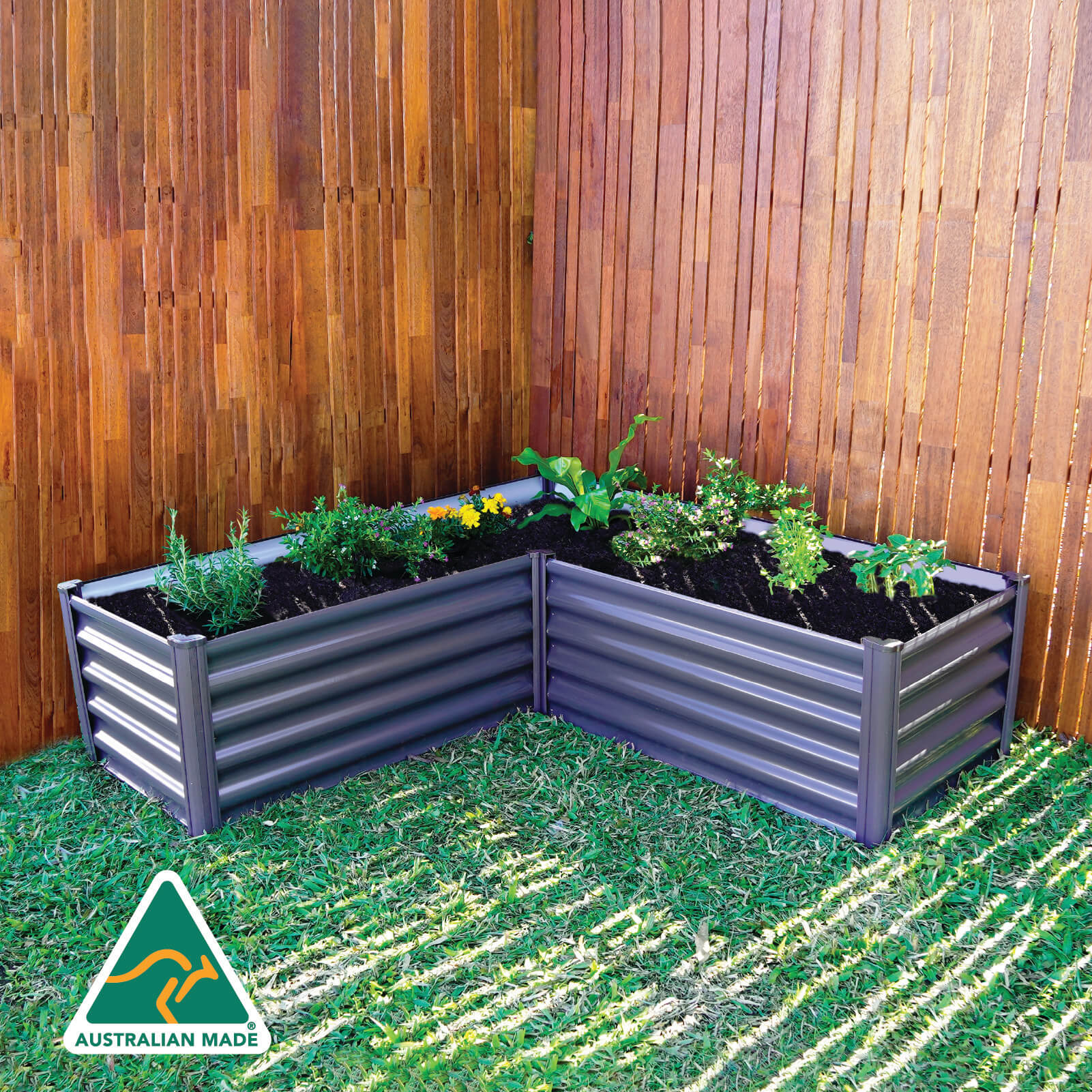 L-Shape Raised Garden Bed 150 x 150 x 41cm