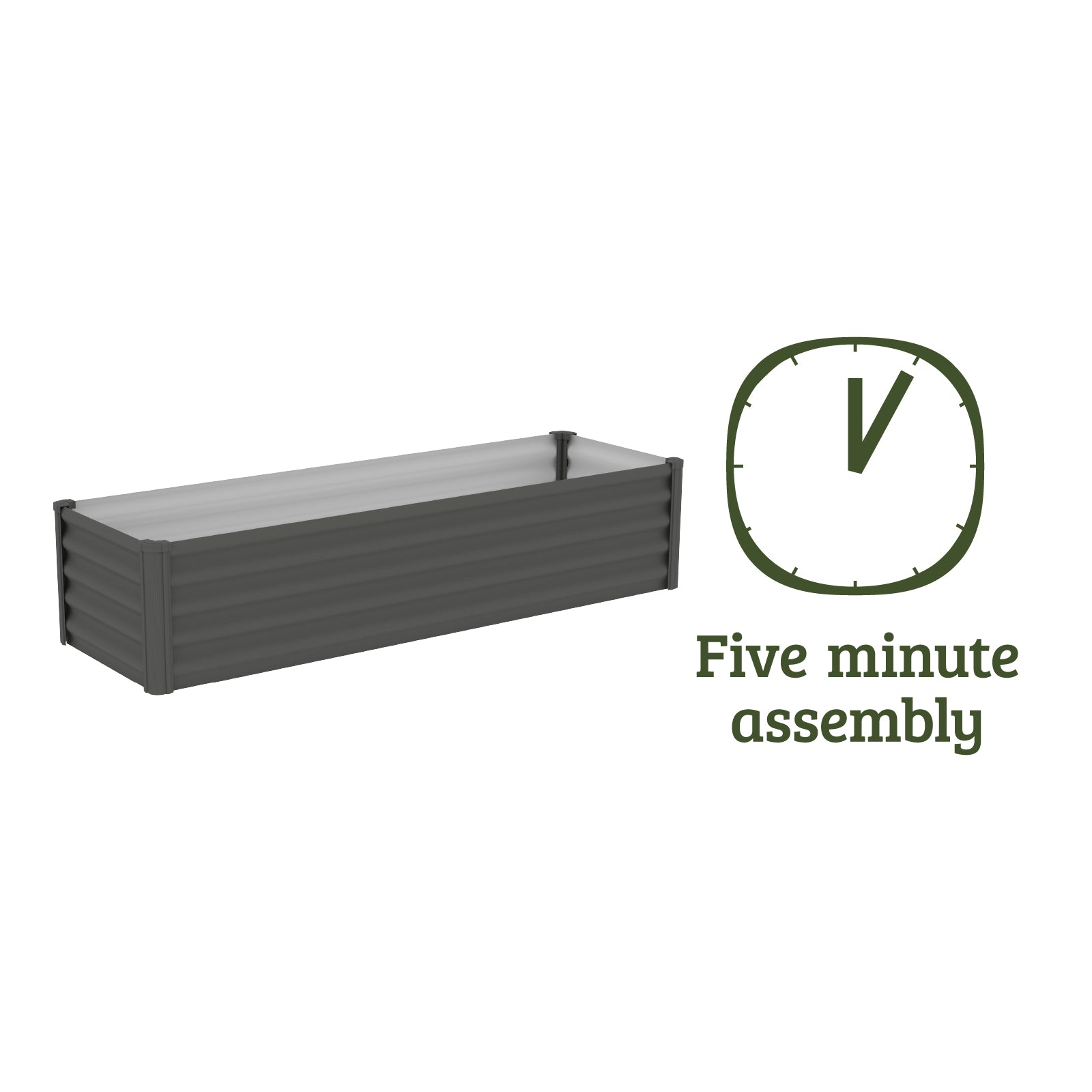 Narrow Rectangle Raised Garden Bed 200 x 50 x 41cm