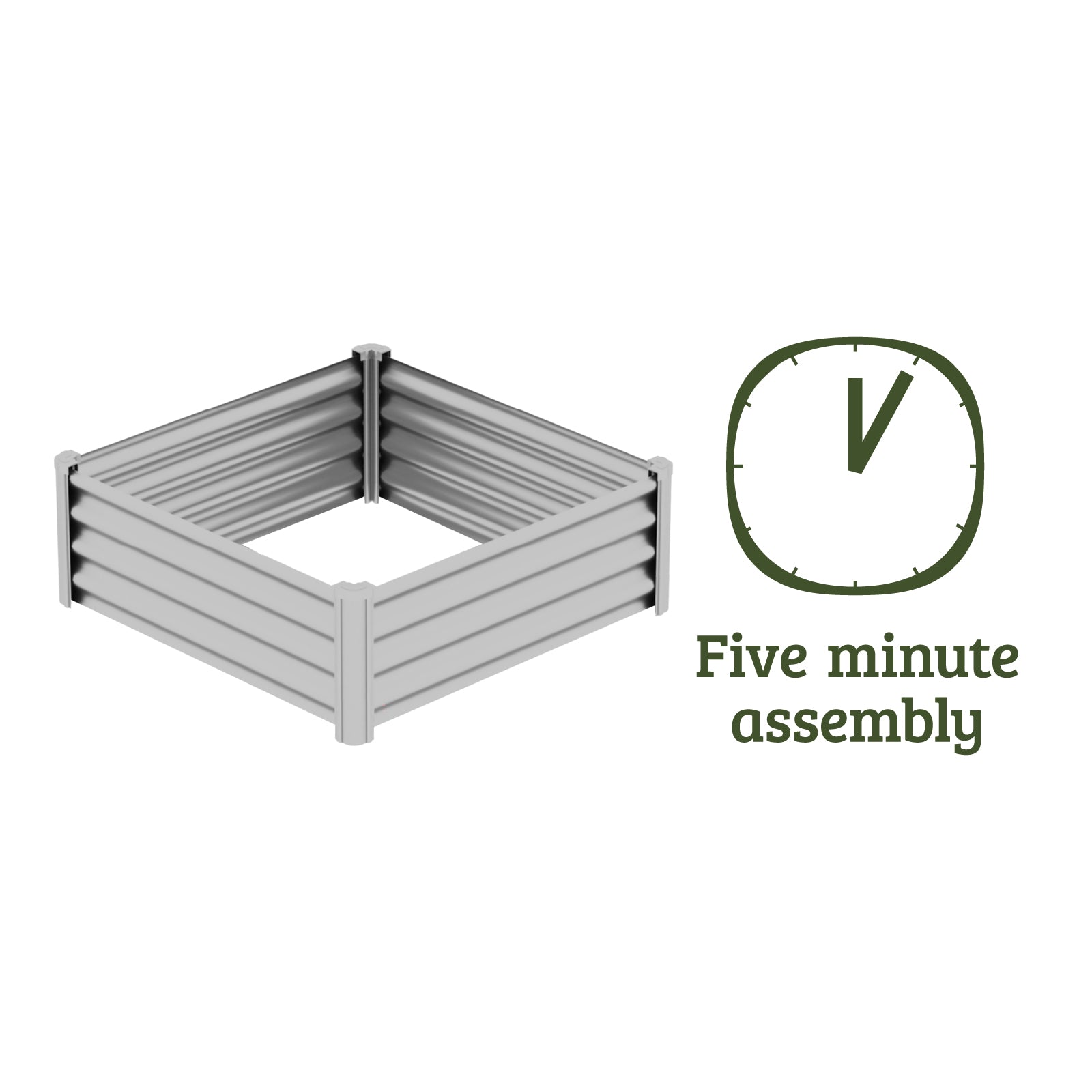 Square Raised Garden Bed 100 x 100 x 30cm Zincalume