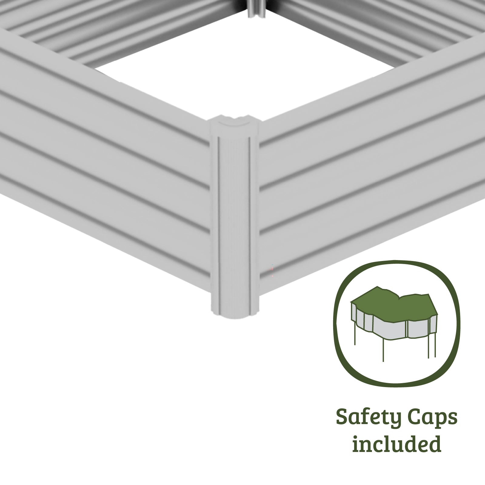 Square Raised Garden Bed 100 x 100 x 30cm Zincalume