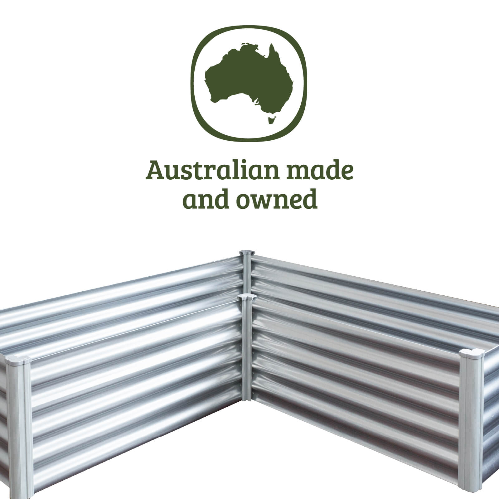 L-Shape Raised Garden Bed 150 x 150 x 41cm Zincalume