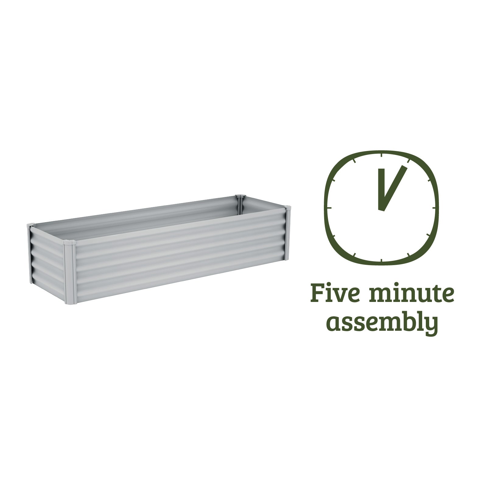 Narrow Rectangle Raised Garden Bed 200 x 50 x 41cm Zincalume