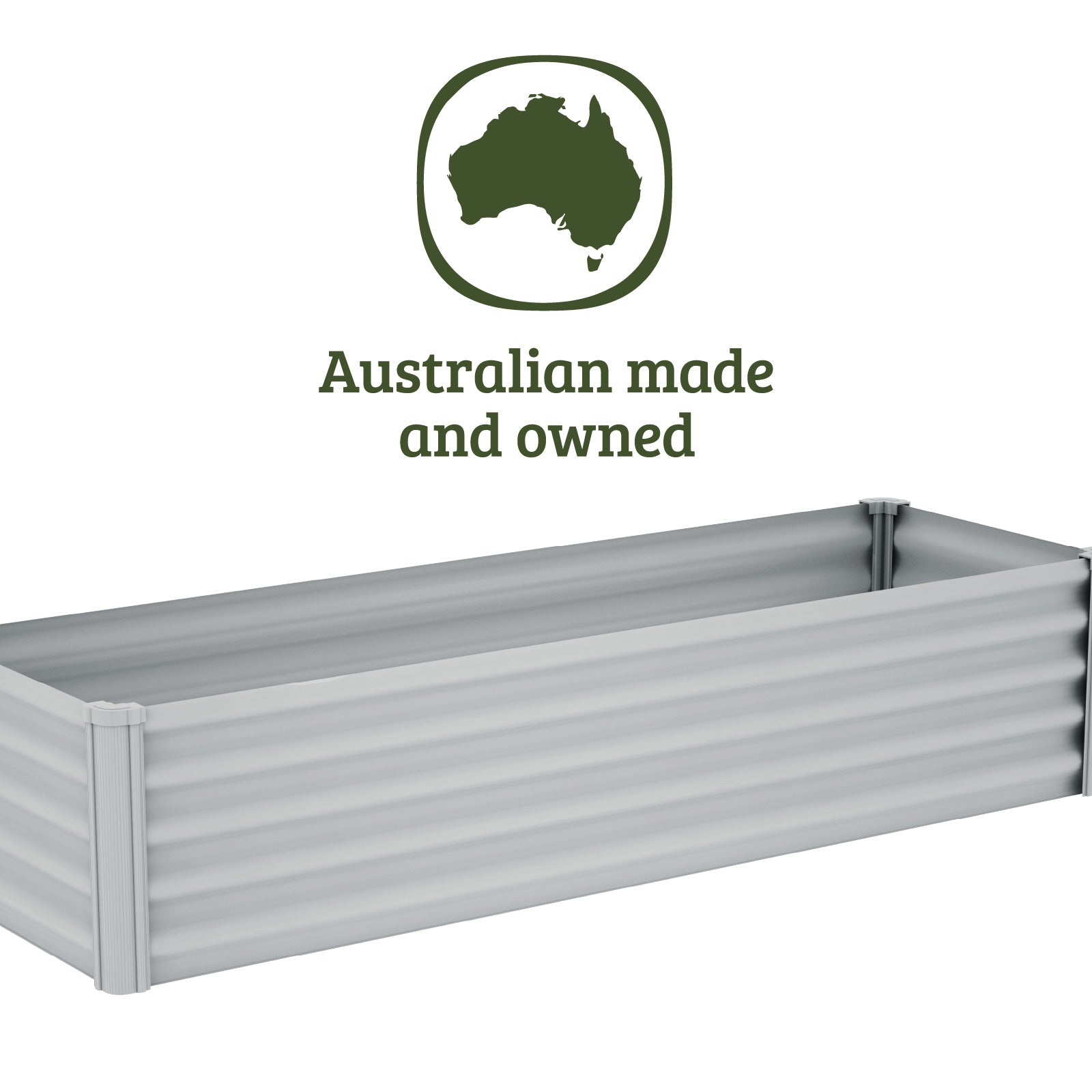Narrow Rectangle Raised Garden Bed 200 x 50 x 41cm Zincalume
